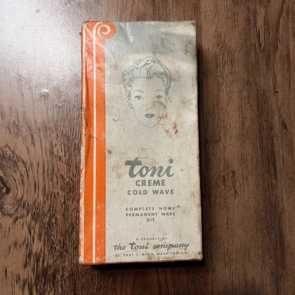 Vintage 40s Permanent Toni Creme Cold Wave Kit Hairstyling Hair Pins and Papers